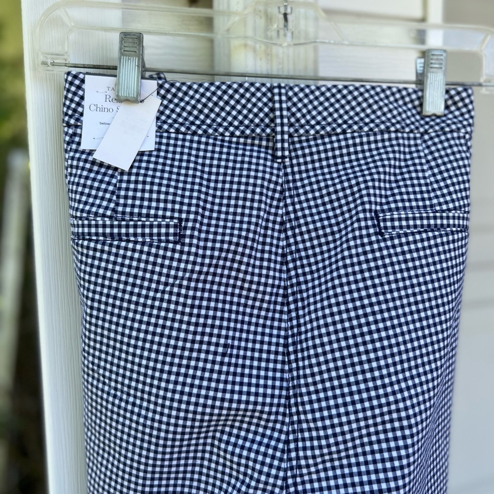 NWT Talbots Fun & Classic Navy White Gingham Check 7” Chino Shorts - Picture 4 of 6